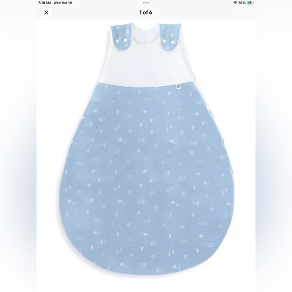 Trekki Baby Sleep Sack Bag 2.5 TOG Blue Forest Cotton Sleep Bag Nwt 0-6 Months - Picture 1 of 6